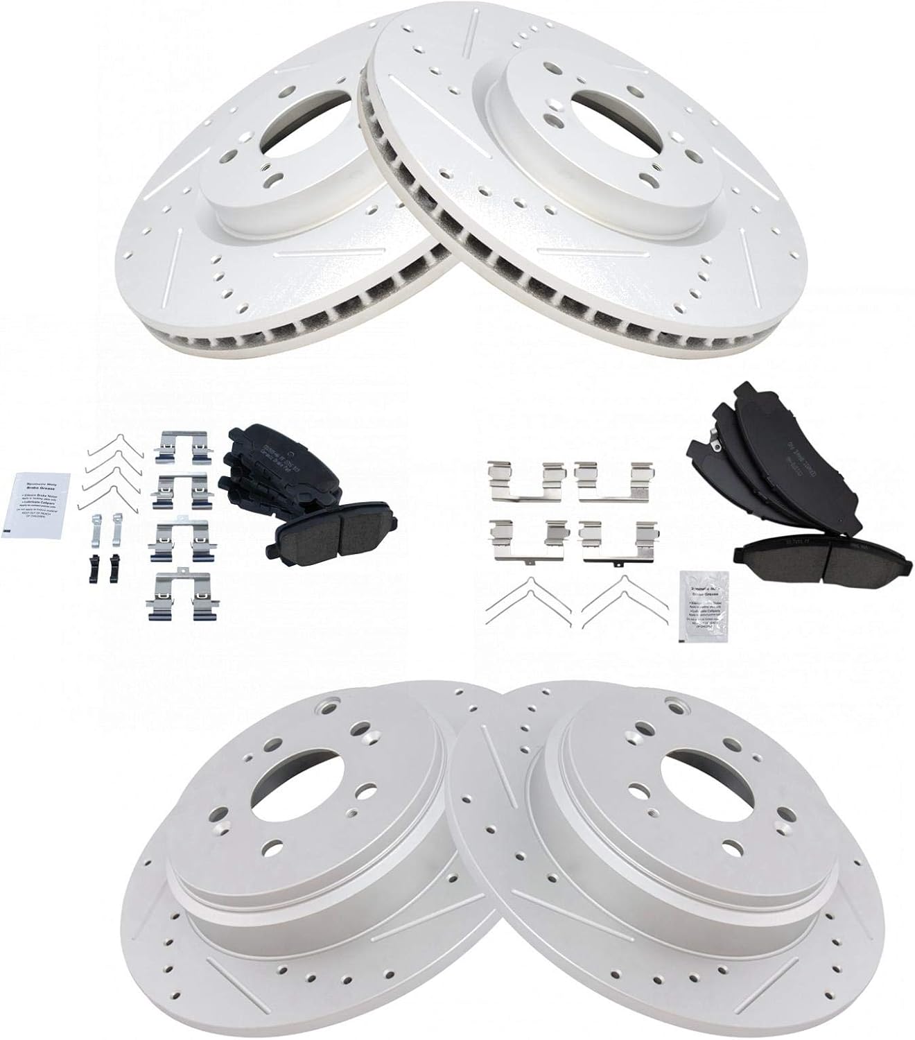 TRQ Performance Brake Pad & Rotor Kit for Acura MDX & Honda Pilot