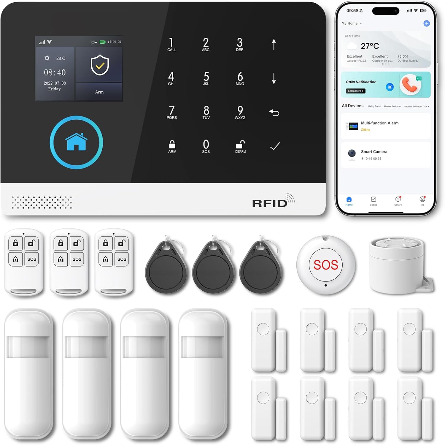 Home Security System with Real-Time Alerts and Voice Control