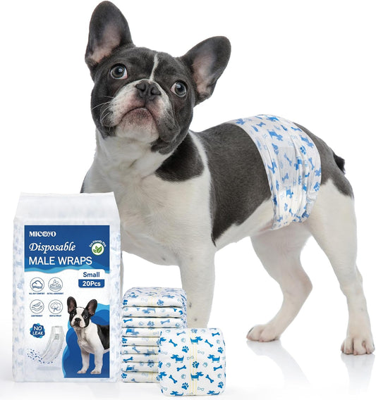 MICOOYO Disposable Male Dog Wraps - Super Absorbent & Leakproof!