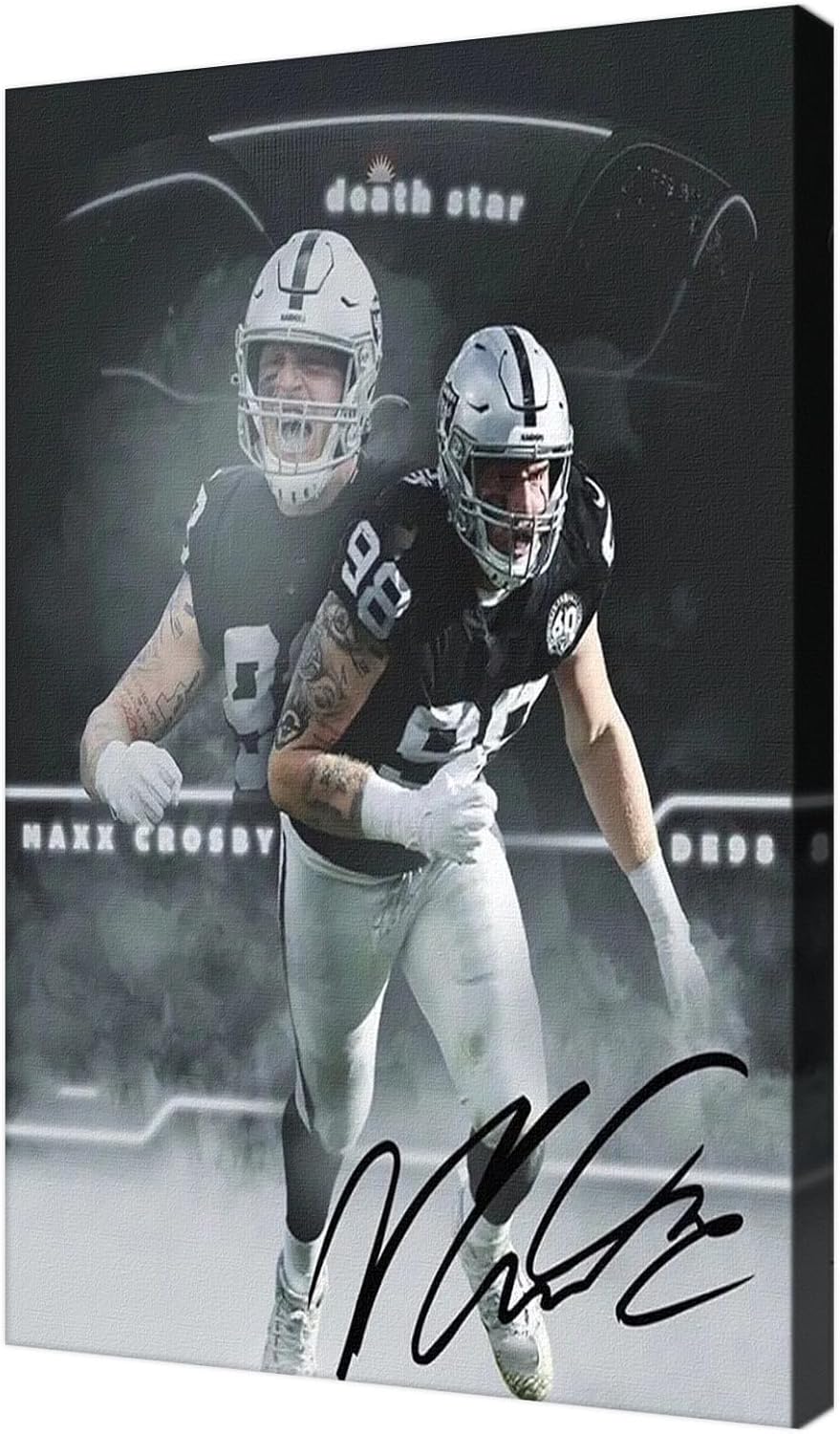 Maxx Crosby American Football Poster for Kids Room Decor