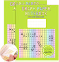 8.5x11 Colored Graph Paper Pad 2 Pack - Large 1/2 in Grid