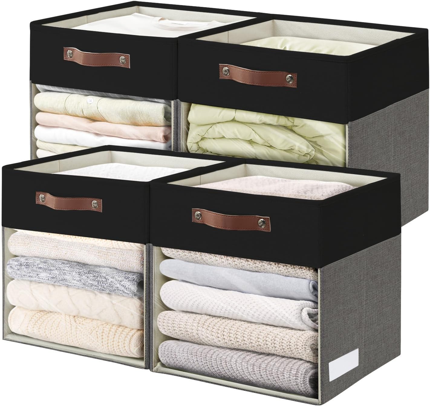 Bagnizer Storage Cubes: 4 Pack Foldable Linen Bins