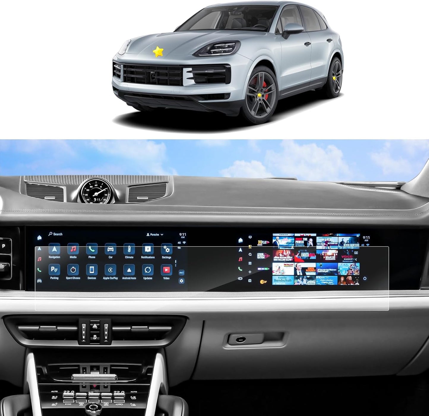 SKTU Cayenne Screen Protector for 2024 2025 2026 Models