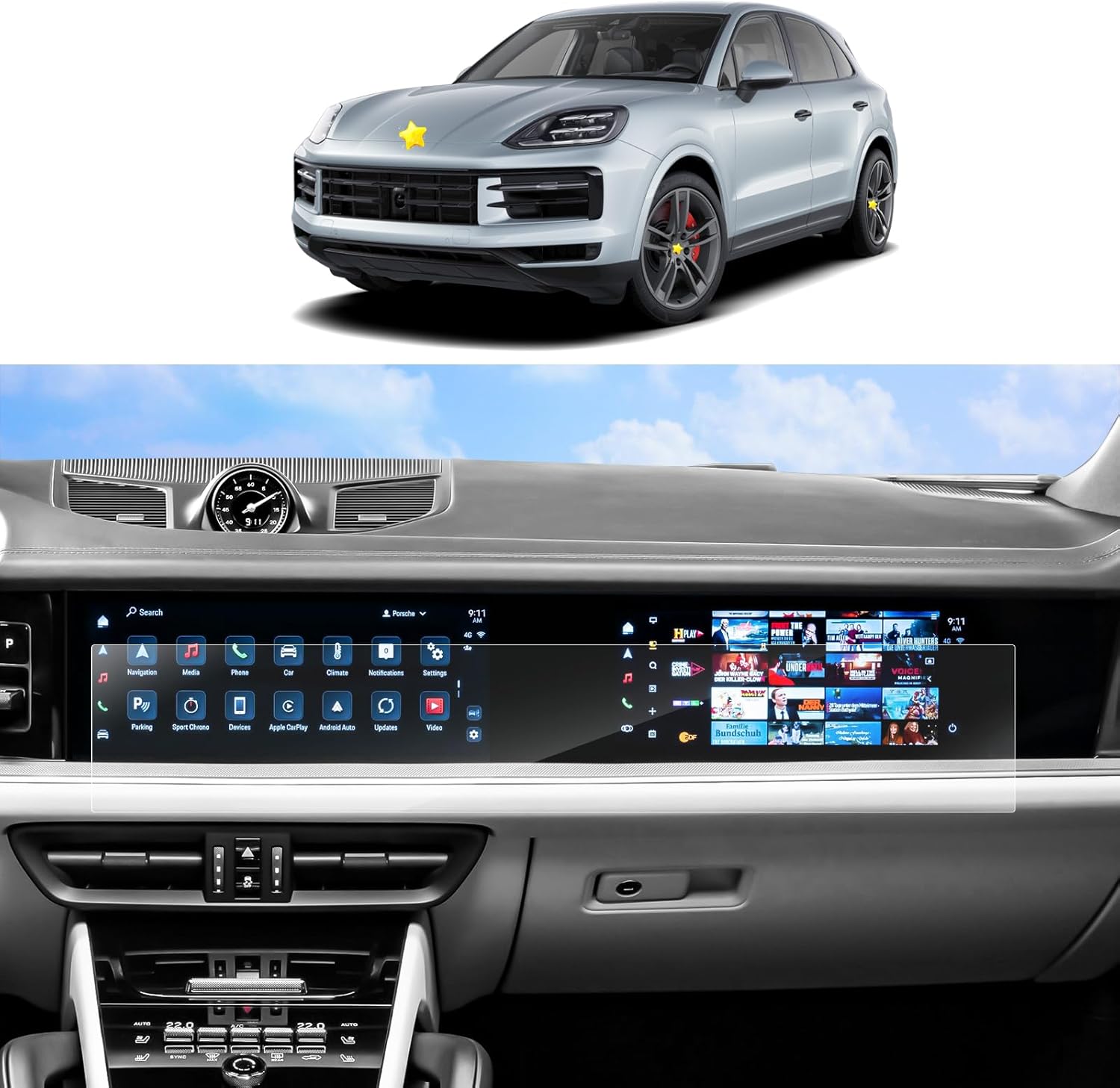 SKTU Cayenne Screen Protector for 2024 2025 2026 Models