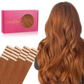 Tape in Hair Extensions Human Hair 20pcs 60g 26in Dirty Ginger
