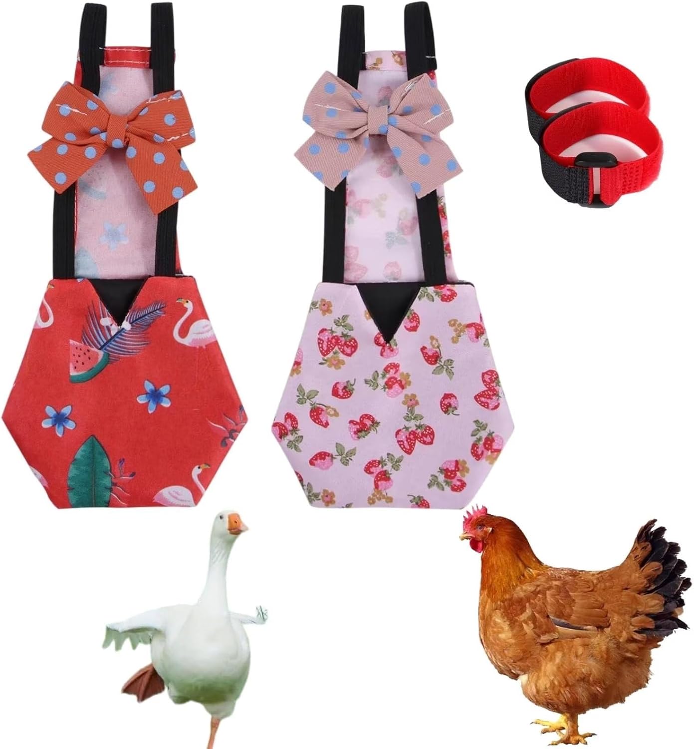 Reusable Chicken Diapers & Collars Set - Keep Your Poultry Clean & Stylish!