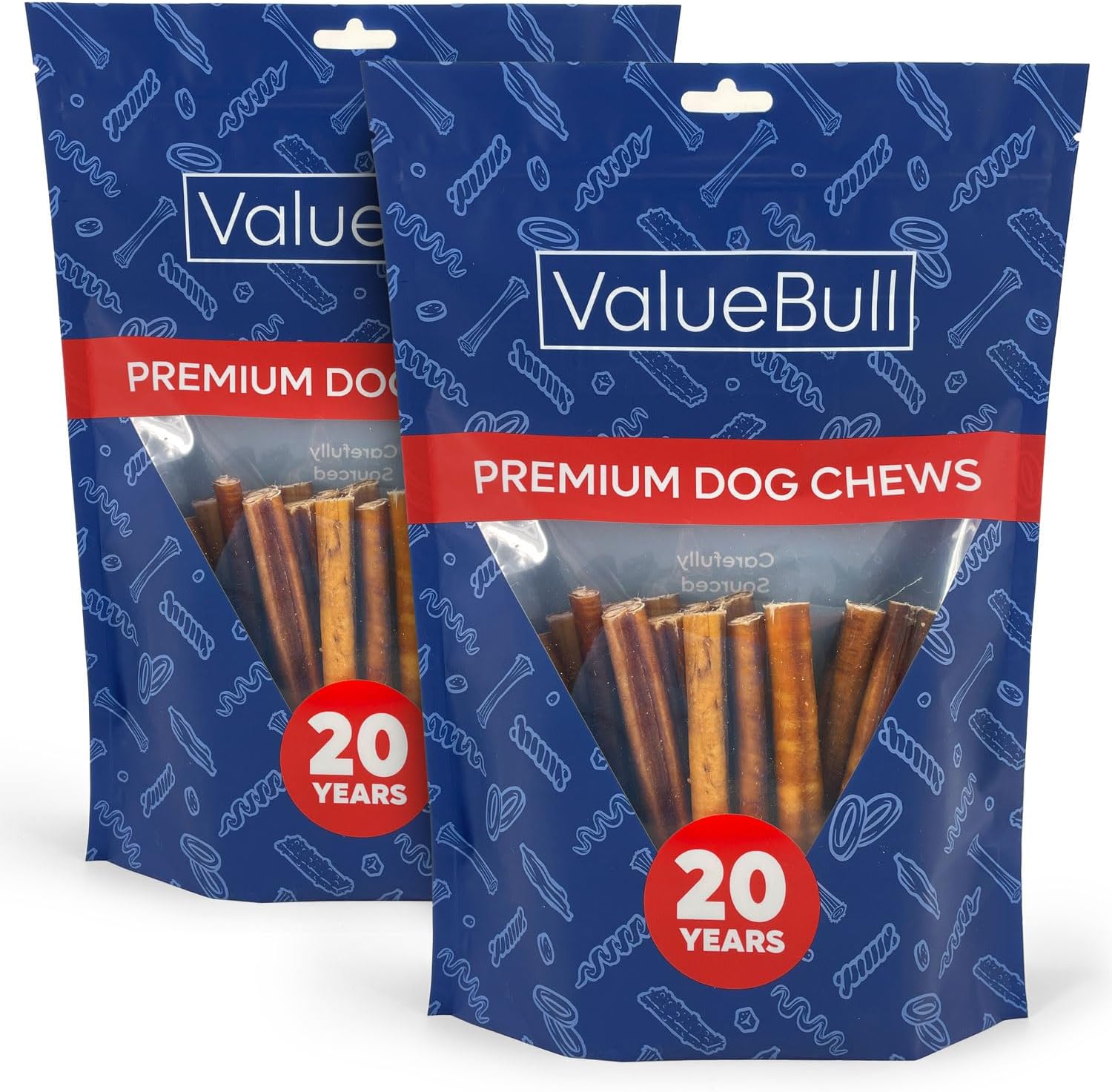 ValueBull Bully Sticks for Dogs - Healthy 6 Inch Chew Treats