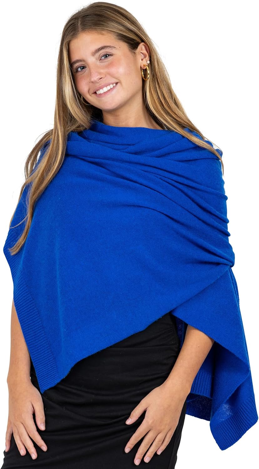 Velanio Cashmere Luxury Knitted Wrap Travel Shawl for Women