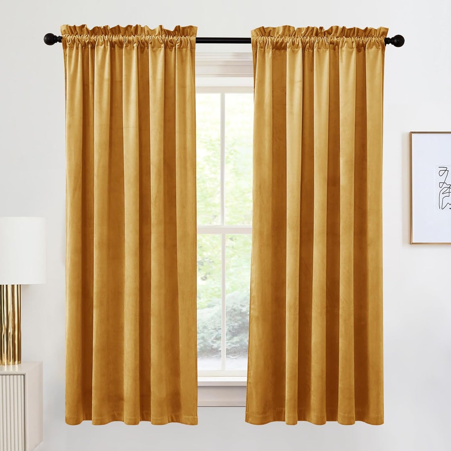 RYB HOME Super Luxury Velvet Curtains for Room Darkening Needs