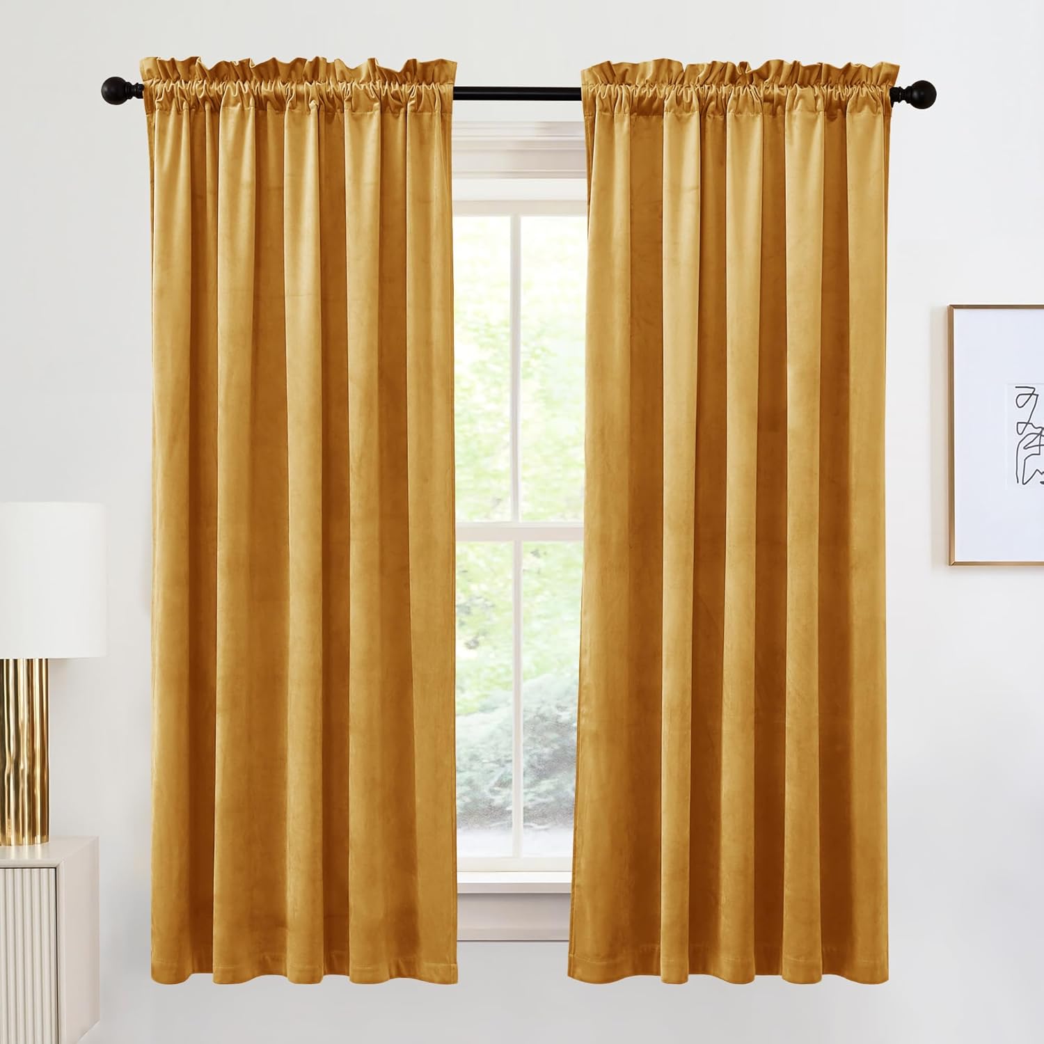 RYB HOME Super Luxury Velvet Curtains for Room Darkening Needs
