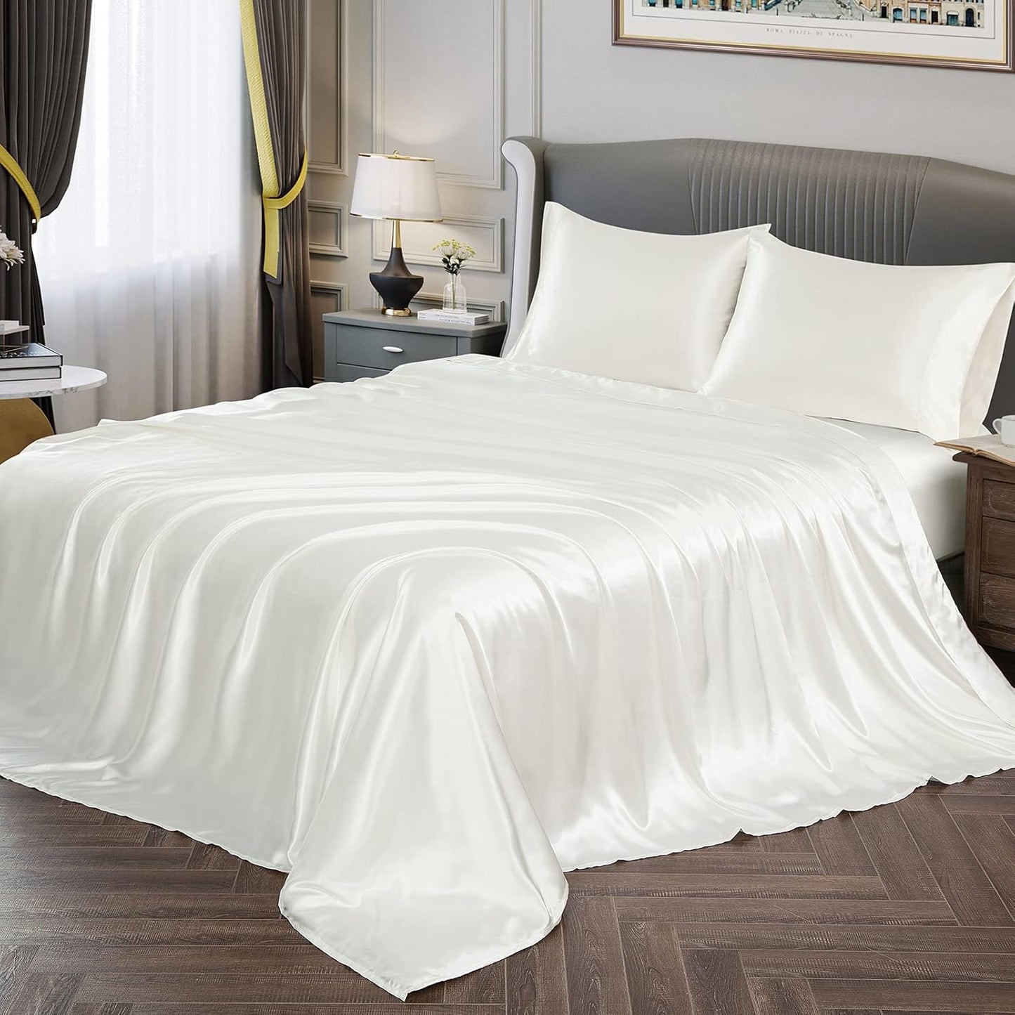 Vonty Satin Sheets King Size Set for Luxurious Sleep Experience