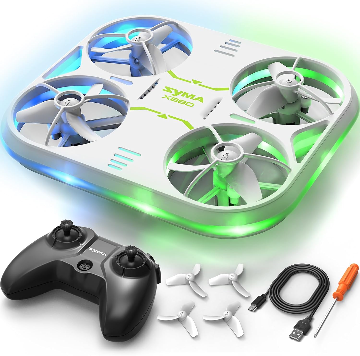 SYMA Kids Drone X880 with LED Lights for Indoor Fun and Stunts