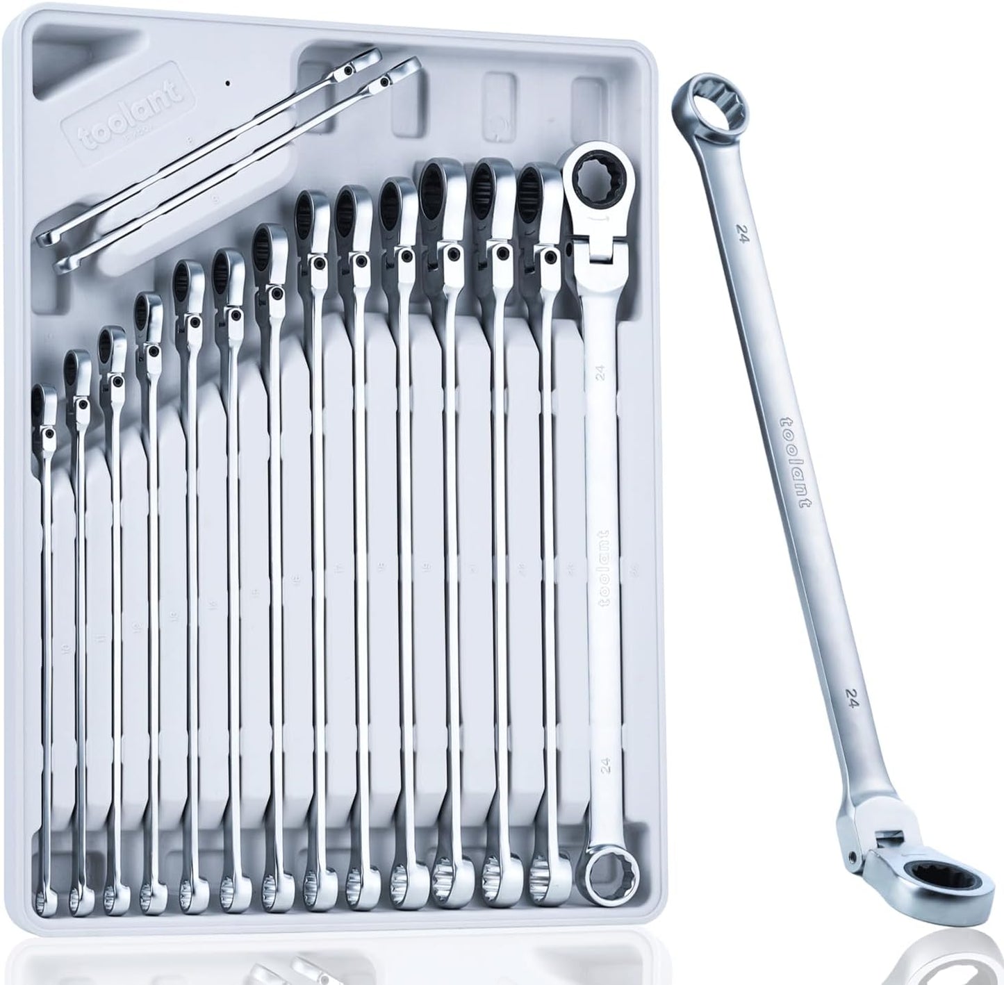 16PCS Extra Long Ratcheting Wrench Set for Efficient Tightening
