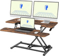 Height Adjustable Standing Desk Converter 35in Rustic - Sit-to-Stand