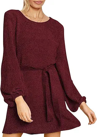 Elegant Chenille Sweater Dress for Women - Fall Winter Style