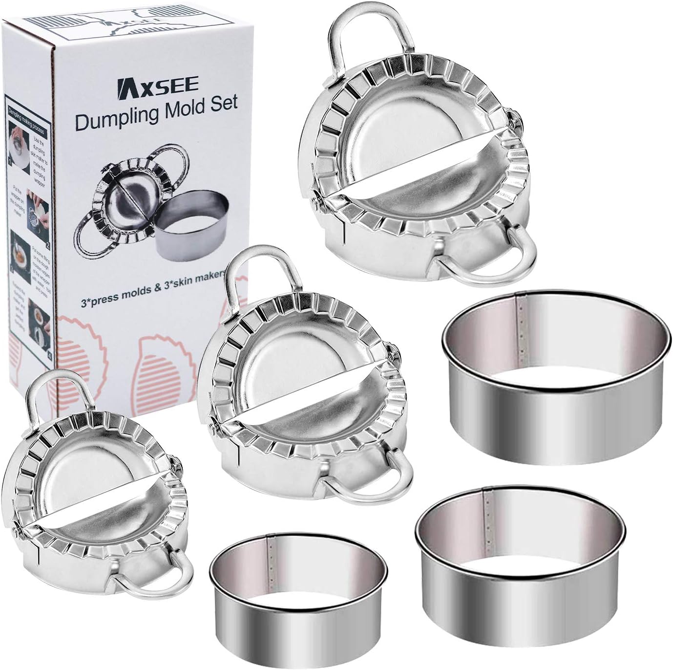 IAXSEE Stainless Steel Dumplings Maker Set