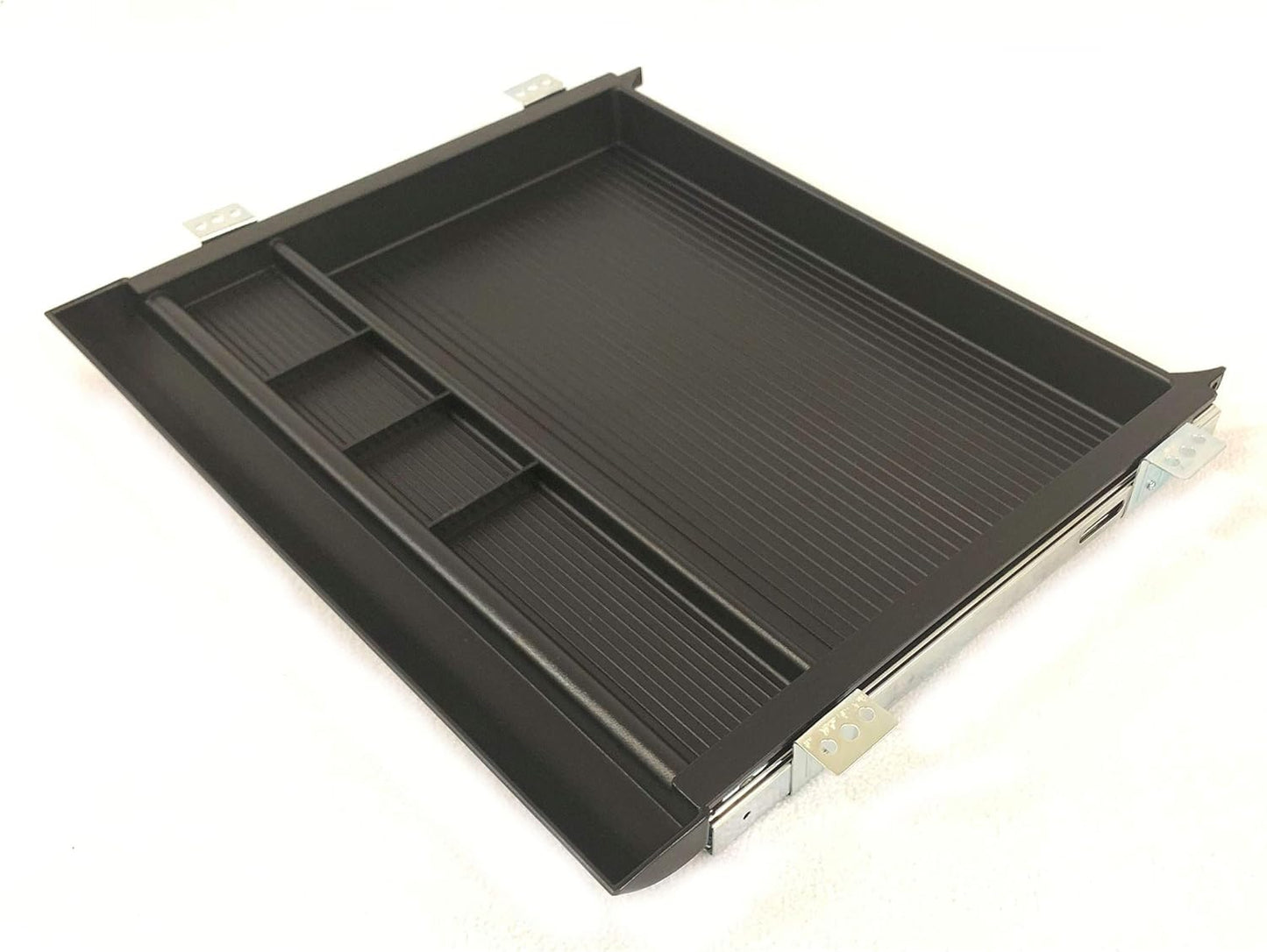 Black Pullout Pencil Drawer: 6 Sections, Under-Desk Installation