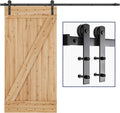 SMARTSTANDARD 8ft Barn Door Hardware Kit - Heavy Duty Smooth Track