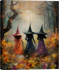 Modern Framed Moody Halloween Artwork - 3 Witches 24x36