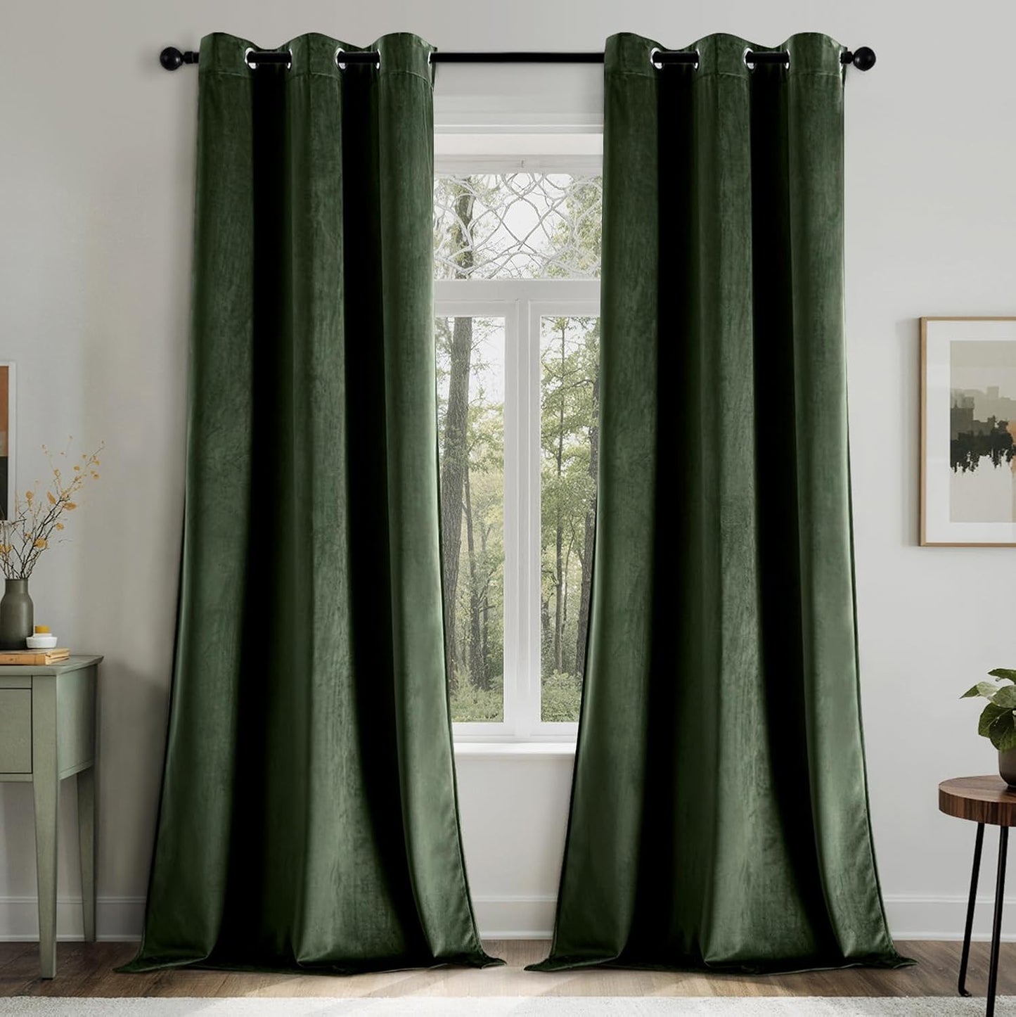 EMEMA Velvet Curtains 84 Inch Length Set for Elegant Bedrooms
