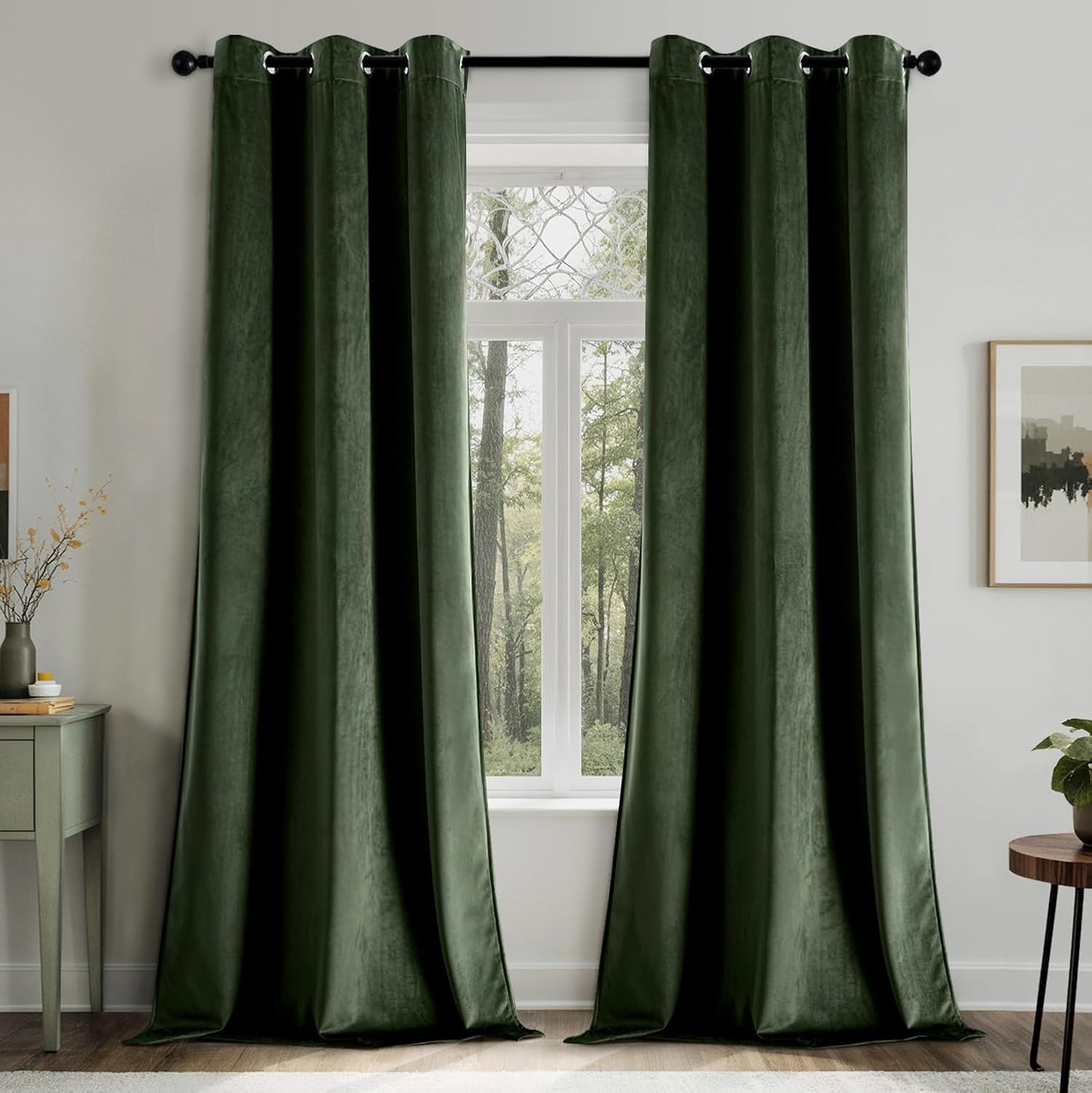 EMEMA Velvet Curtains 84 Inch Length Set for Elegant Bedrooms