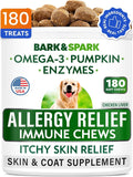 Dog Allergy Relief Chews (180 Treats) - Anti-Itch Skin & Coat