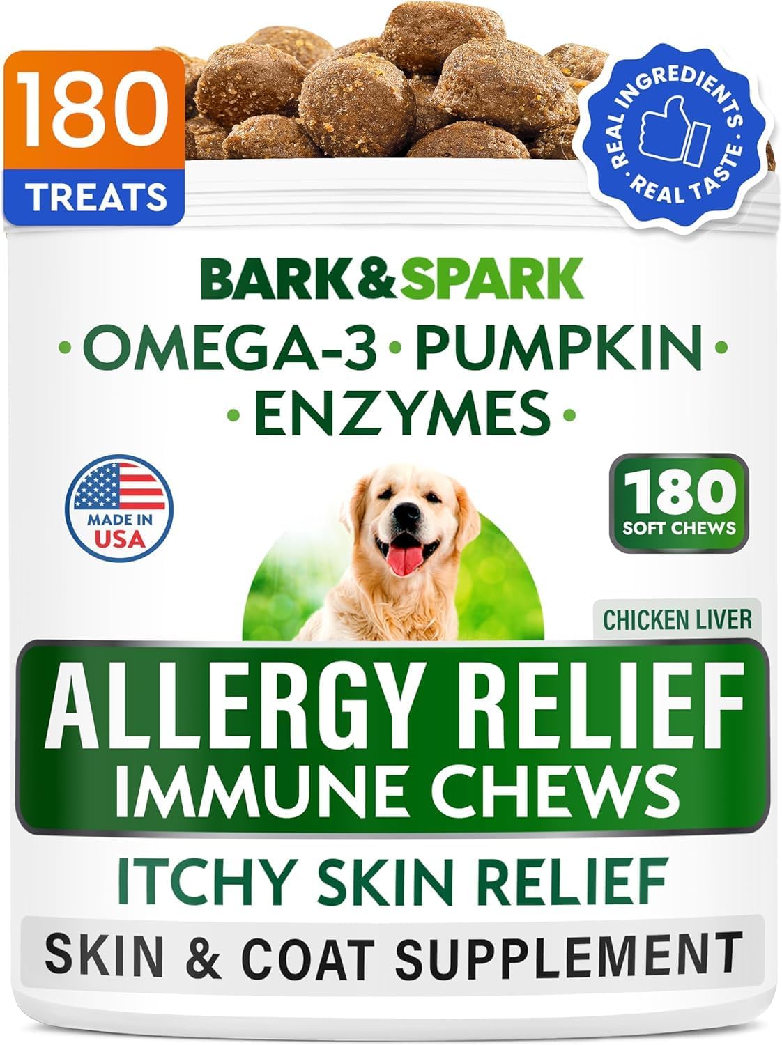 Dog Allergy Relief Chews for Itchy Skin & Coat Treatment