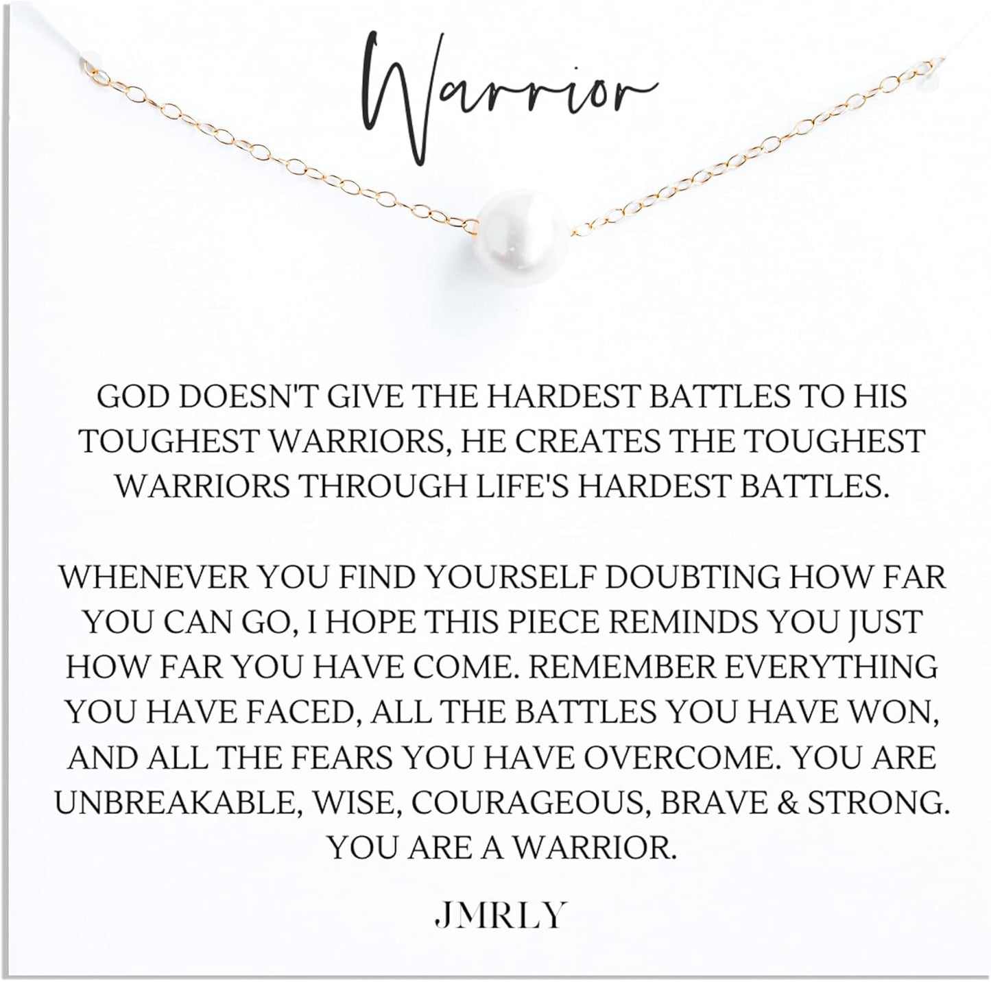 Warrior Necklace - Dainty 14k Gold Filled Pearl Jewelry Gift