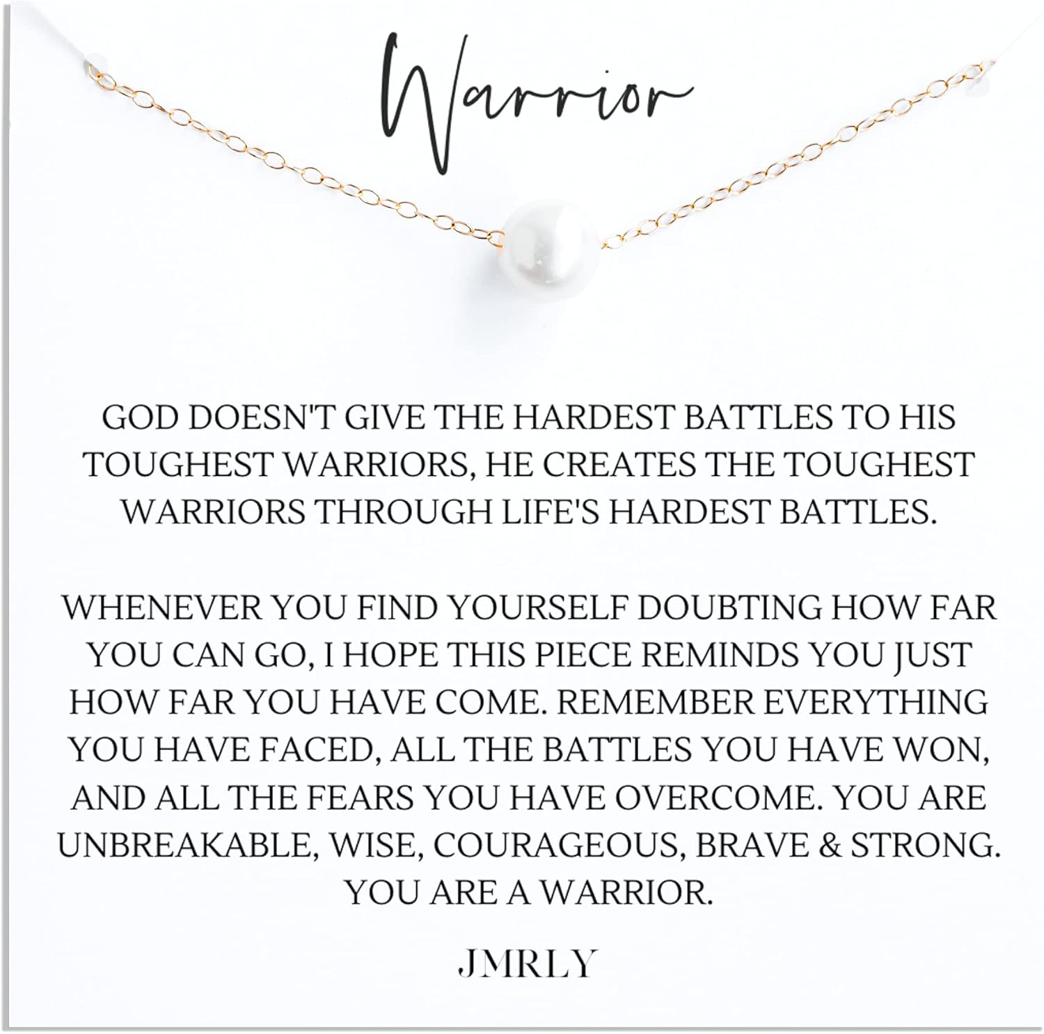 Warrior Necklace - Dainty 14k Gold Filled Pearl Jewelry Gift
