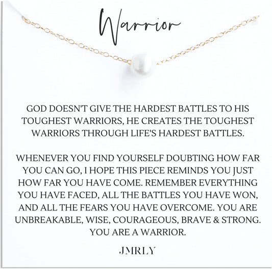 Warrior Necklace - Dainty 14k Gold Filled Pearl Jewelry Gift