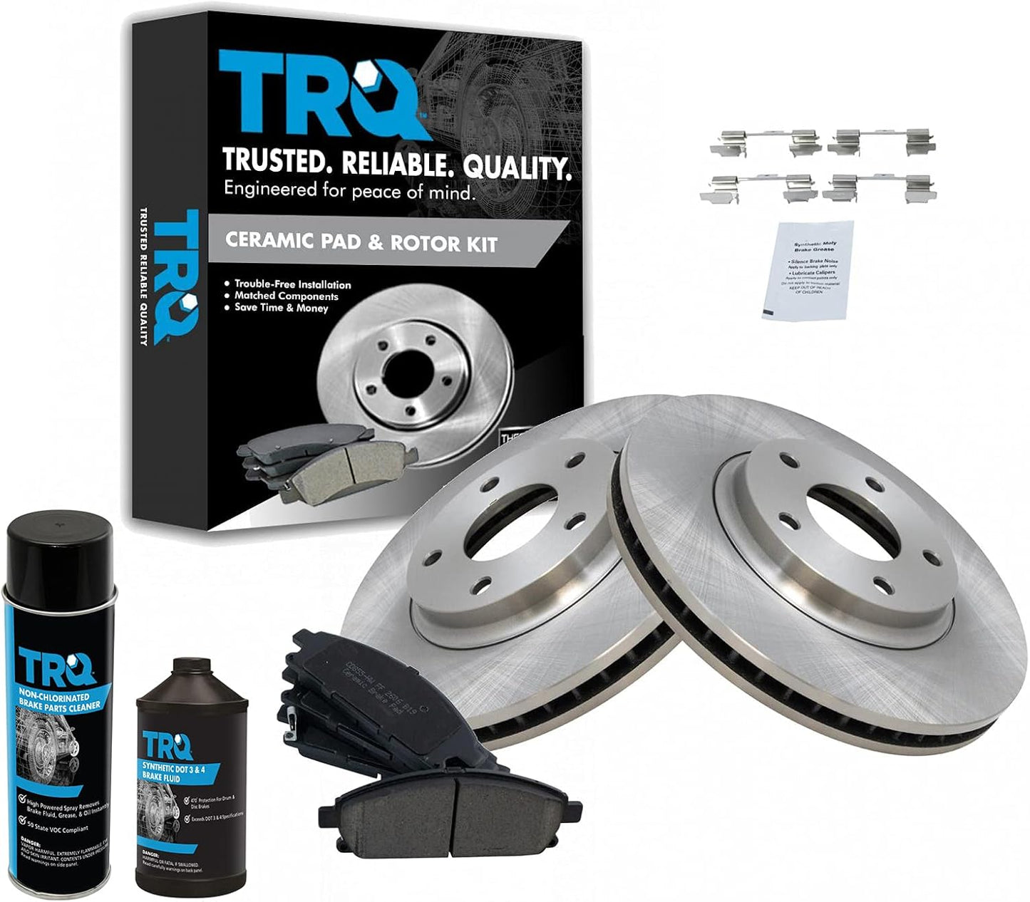 TRQ Front Brake Pad & Rotor Kit for 2004-2009 Nissan Quest