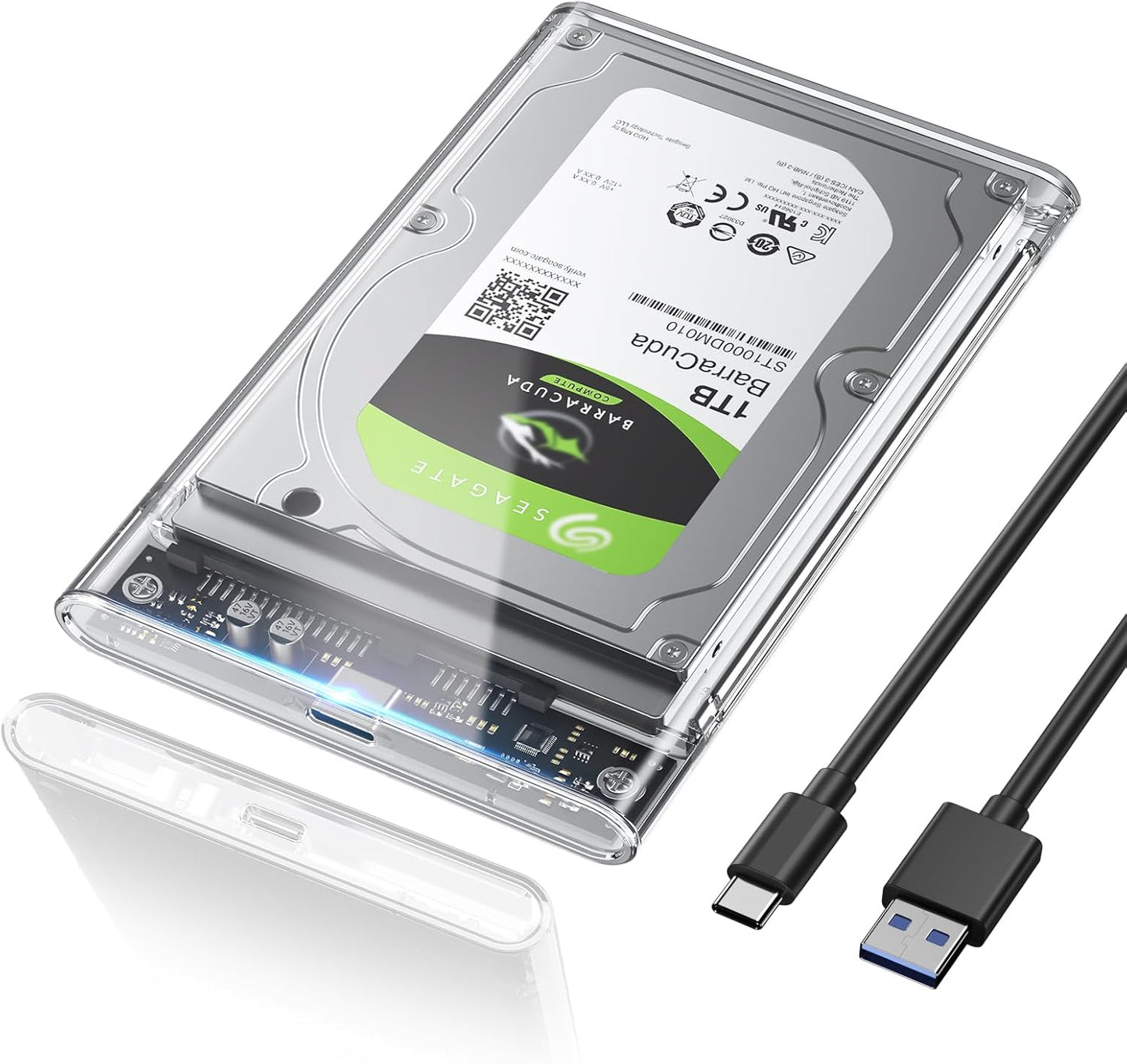 Super Speed Clear 2.5'' HDD Enclosure - UASP Compatible