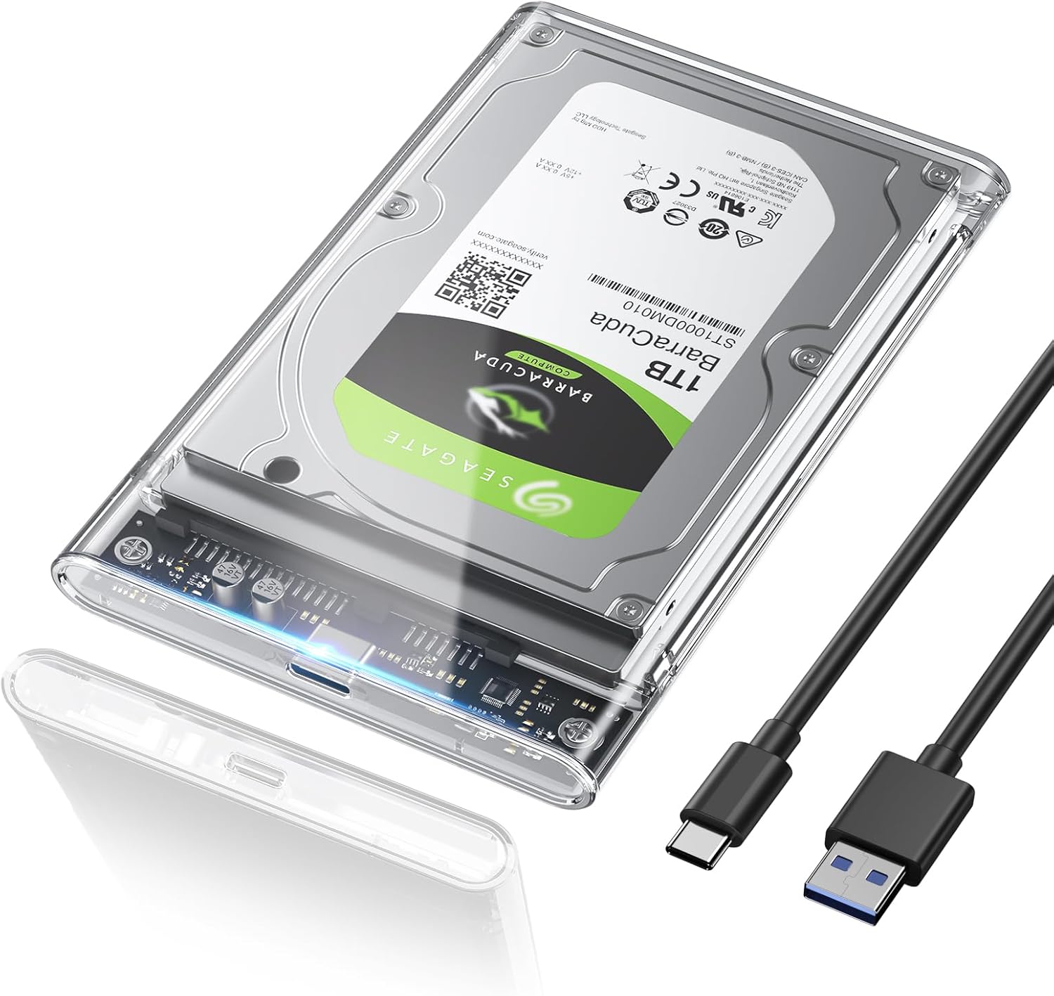 Super Speed Clear 2.5'' HDD Enclosure - UASP Compatible