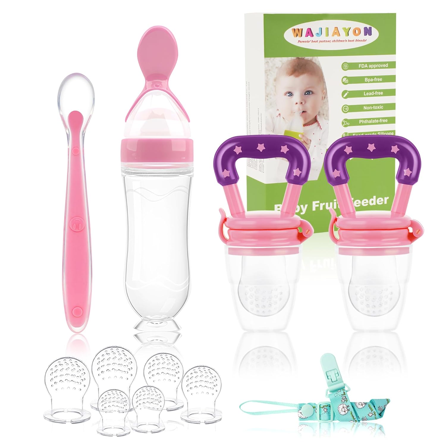 WAJIAYON 5 Pack Baby Fruit Feeder Set