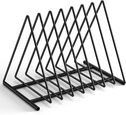 7-Slot Metal Desk Organizer: Fun File & Magazine Holder