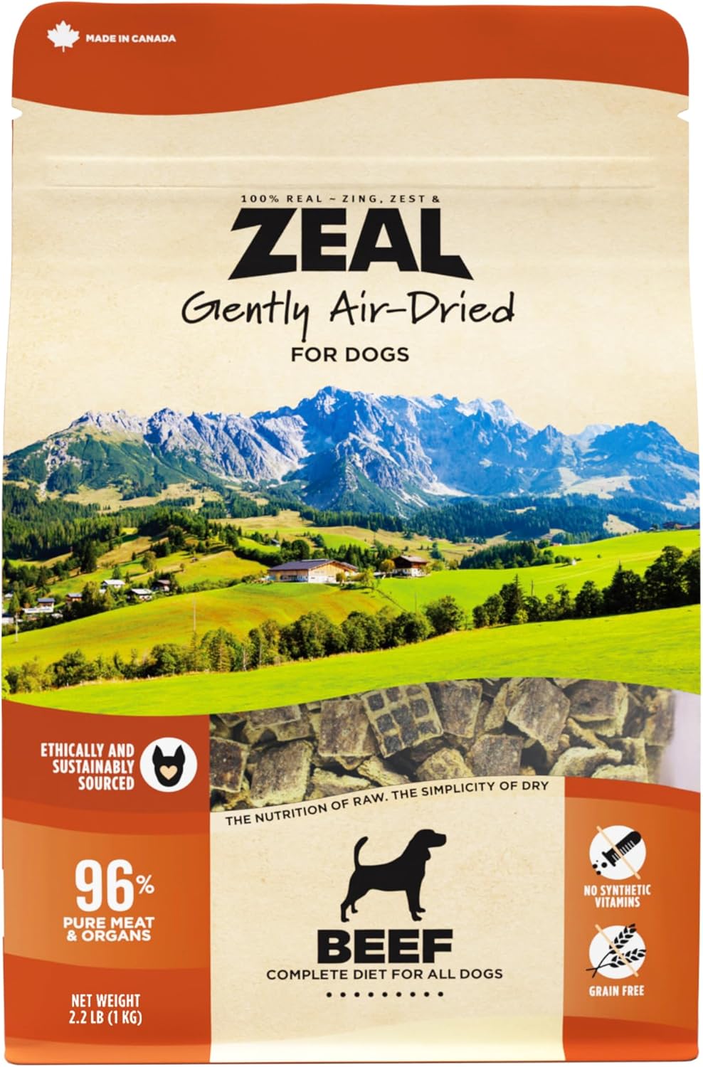 ZEAL Canada Air-Dried Beef Recipe for Dogs - High Protein Treat