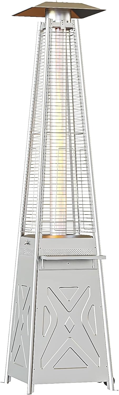 42000 BTU Portable Pyramid Patio Heater - Triple Protection, Stainless Steel