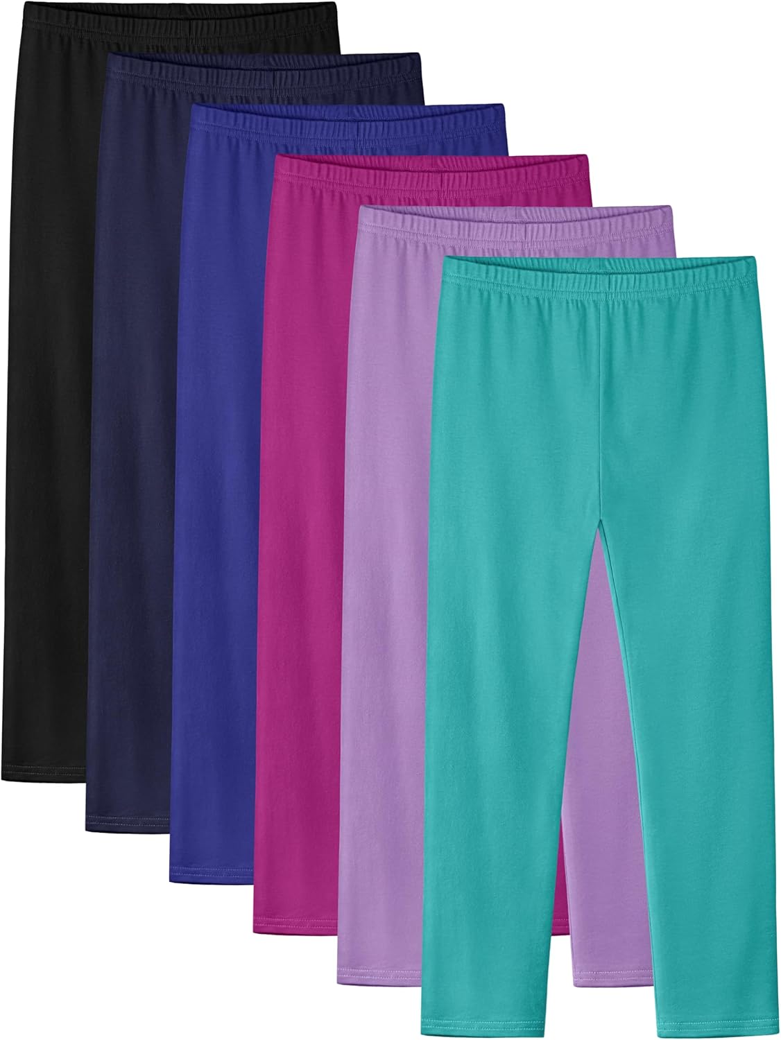 6 Pack Girls Leggings Cotton Pants for Kids Toddler Stretchy
