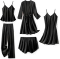 Luxurious SAPJON Silk Pajamas Set for Women - 5Pcs Sleepwear
