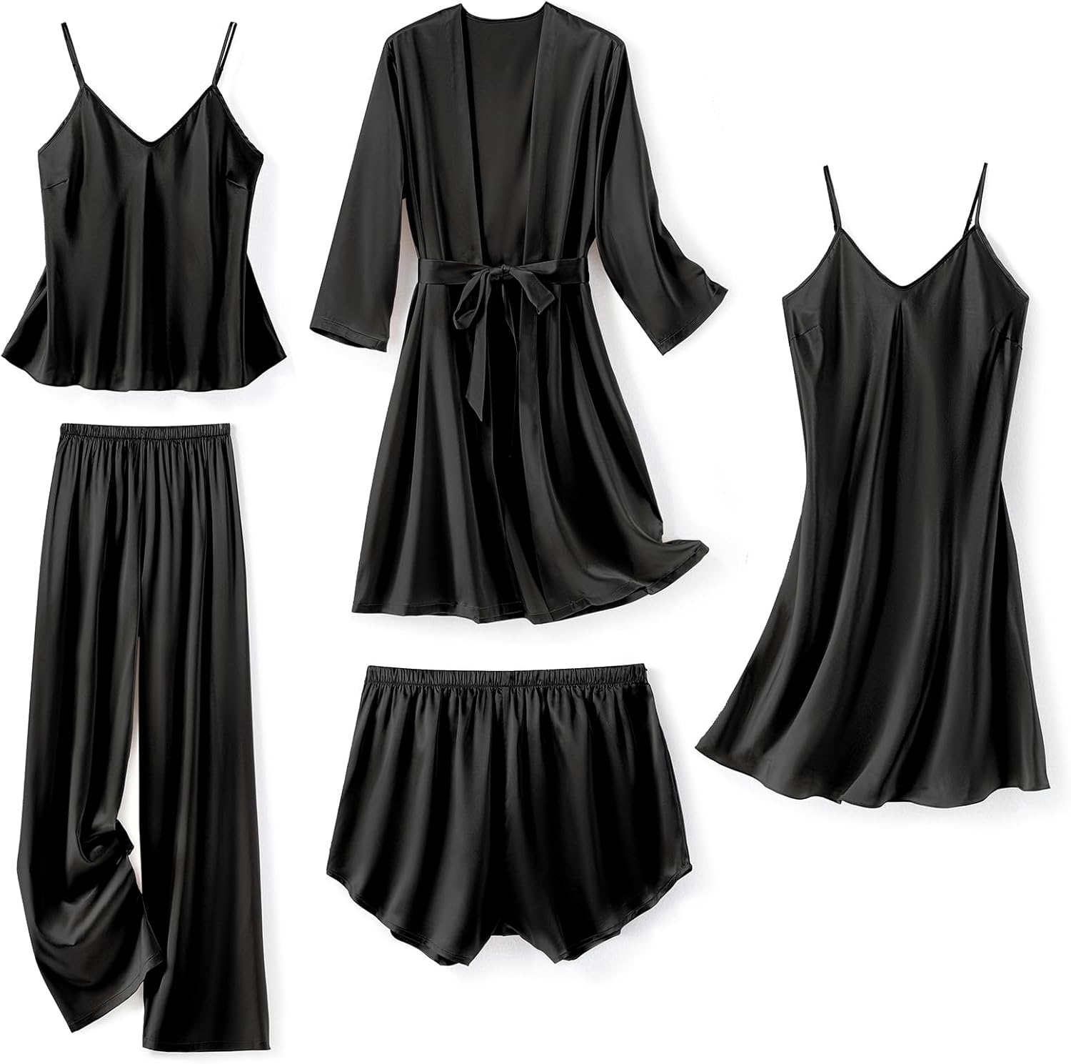 Luxurious 5Pcs Silk Pajamas Set for Women by SAPJON
