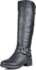 DREAM PAIRS Women's Knee High Boots Buckle Riding Boots - Warm lining