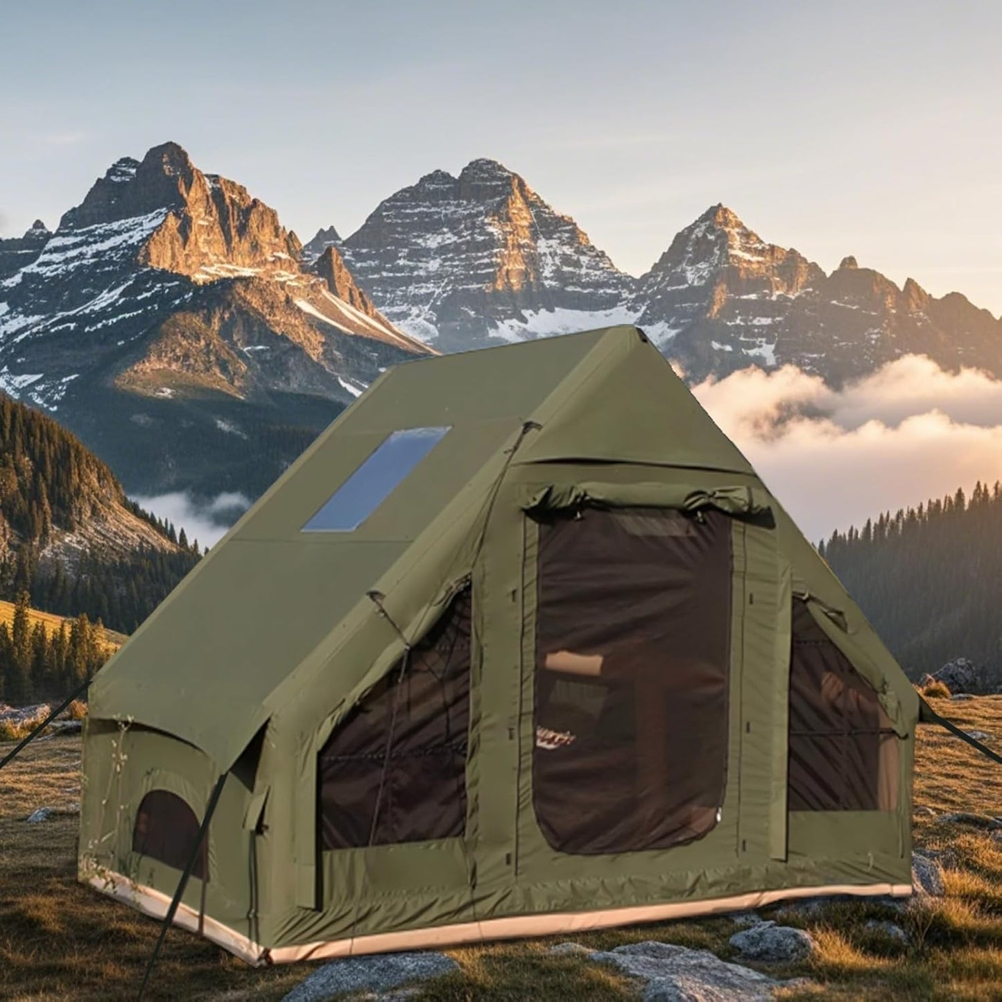 Luxury Winter Inflatable Camping Tent, Easy Setup, Puncture-Proof Fabric - HikerSKY