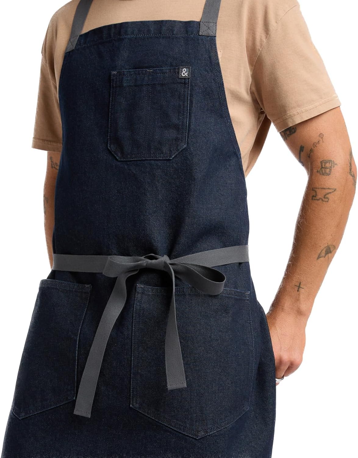 Hedley & Bennett Crossback Chef Apron with Pockets in Jack Navy