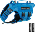 Tactical Dog Harness XL Blue - No-Pull Service Vest for Large Breeds