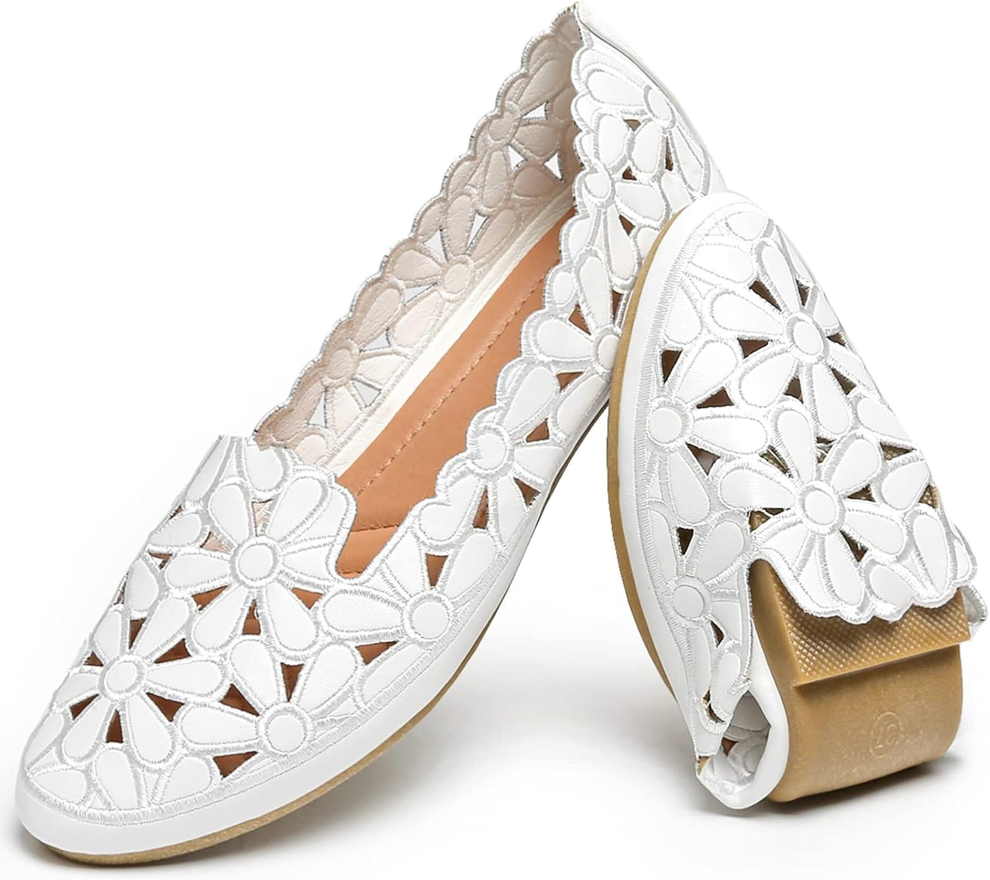 Floral Ballet Flats for Women - Comfortable Slip On Dress Shoes