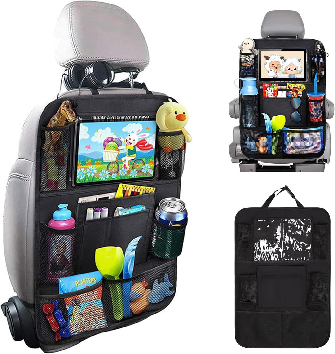 Matenf Car Organizer: 9 Pockets, 10 Tablet Holder, Kids' Kick Mats