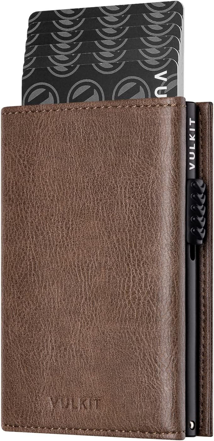 VULKIT Card Holder Wallet with Coin Pocket and Magnetic Closure