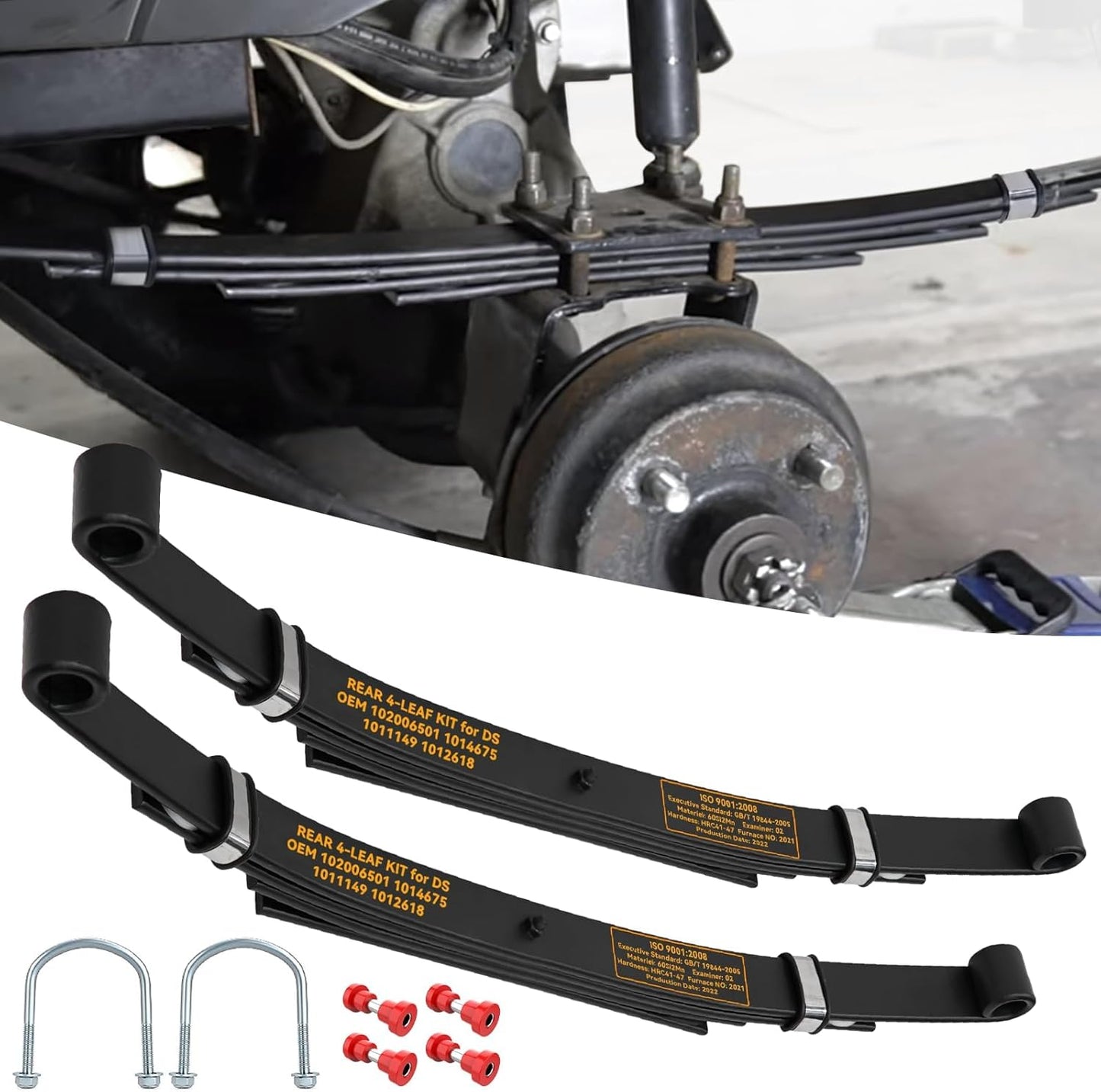 Upgrade Your Club Car DS Golf Cart with RIZINKART 4-Leaf Spring Kit