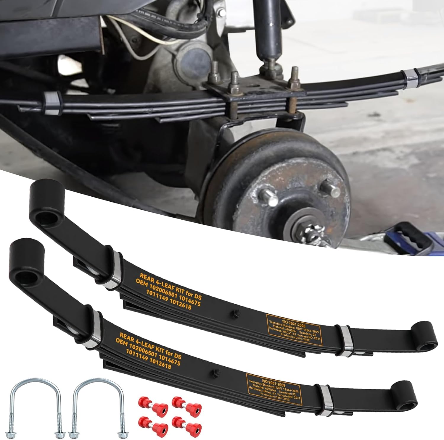 Upgrade Your Club Car DS Golf Cart with RIZINKART 4-Leaf Spring Kit