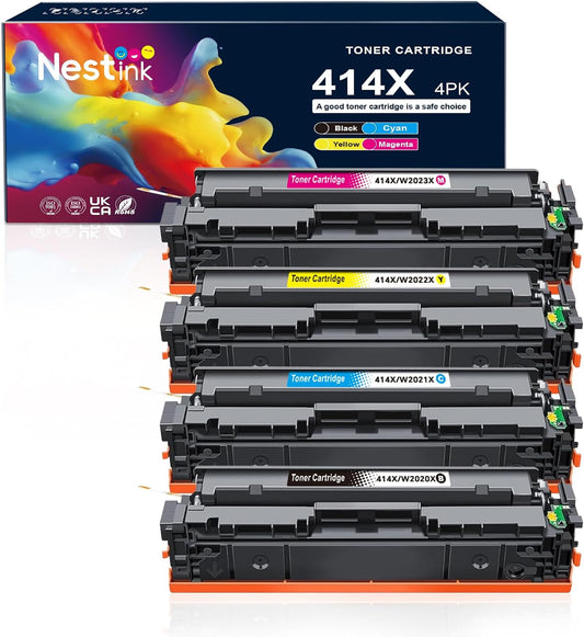 Nestink 414X High Yield Toner 4-Pack for HP MFP M479: Vibrant Prints!